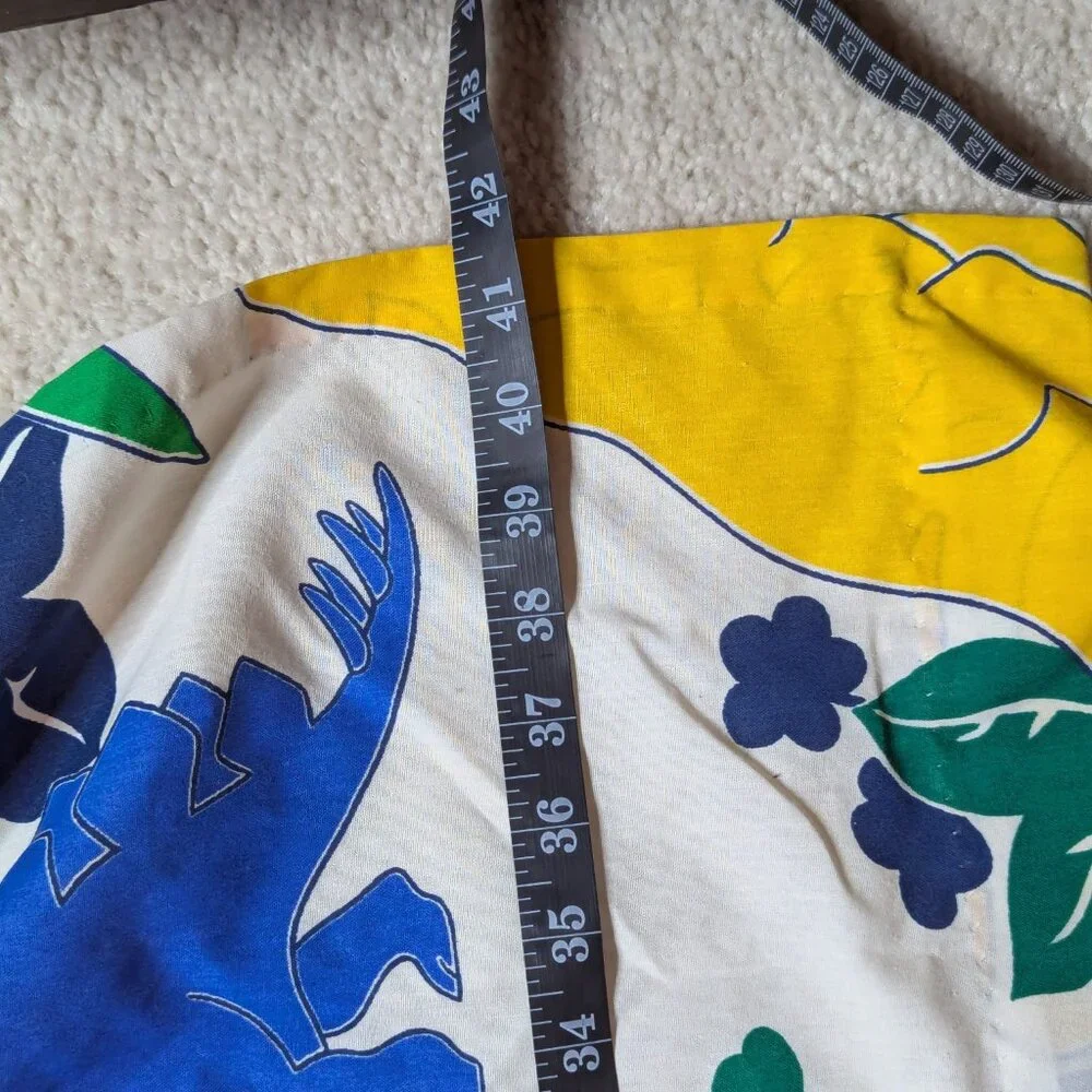 Vintage 90s Dinosaur Print Curtain Panels 62